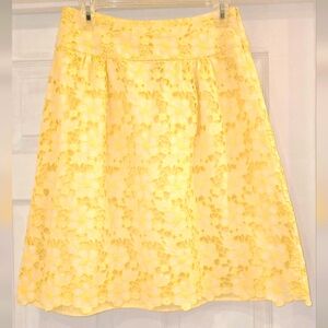 Lilly Pulitzer Sunny Yellow Floral A-Line Skirt